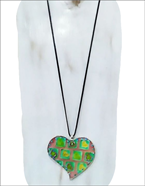 Collar "Corazón cuadros" | 198192 | Ropa y complementos para todas, tallas grandes, moda casual, elegante y cómoda.