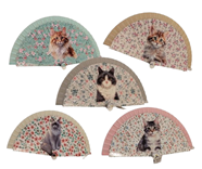 Abanico de bolsillo en madera Gatos con Flores | 20-24-014-2-890 | Ropa y complementos para todas, tallas grandes, moda casual, elegante y cómoda.