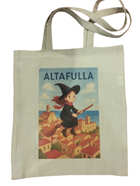 Bolsa de tela personalizada, Brujita a color sobrevuela Altafulla | 18-83B-011-87-693 | Ropa y complementos para todas, tallas grandes, moda casual, elegante y cómoda.