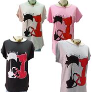 Camiseta algodón "Gatos" | 272544 | Ropa y complementos para todas, tallas grandes, moda casual, elegante y cómoda.