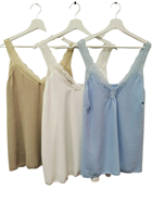 Blusa lencera de tirante ancho de puntilla | 59-5-008-43-1799 | Ropa y complementos para todas, tallas grandes, moda casual, elegante y cómoda.