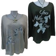 Camiseta manga larga con "Lazos" | 552242 | Ropa y complementos para todas, tallas grandes, moda casual, elegante y cómoda.