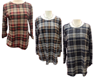 Jersey ablusonado evasé, cuadros galeses | 552236 | Ropa y complementos para todas, tallas grandes, moda casual, elegante y cómoda.