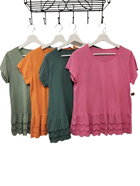 Camiseta de manga corta con faldon | 49-2-053-43-1590 | Ropa y complementos para todas, tallas grandes, moda casual, elegante y cómoda.