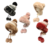 Gorro de lana con pompones estilo ruso | 395-26-023-2-1283 | Ropa y complementos para todas, tallas grandes, moda casual, elegante y cómoda.