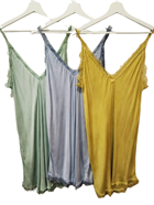 Blusa Lencera larga de tirante fino | 60-5-004-1-1890 | Ropa y complementos para todas, tallas grandes, moda casual, elegante y cómoda.