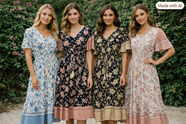 Vestido largo flores | 50-1-015-3-1590 | Ropa y complementos para todas, tallas grandes, moda casual, elegante y cómoda.