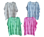 Blusa manga corta cuello redondo Margaritas bordadas | 85-3-014-11-2490 | Ropa y complementos para todas, tallas grandes, moda casual, elegante y cómoda.