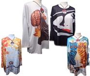 Camiseta manga larga estampada rostros "Temática" | 602070 | Ropa y complementos para todas, tallas grandes, moda casual, elegante y cómoda.