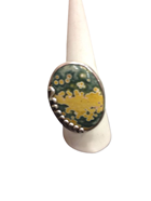 Anillo de Plata con Piedra Ocean Jaspe | 00-33P-003-10-4090 | Ropa y complementos para todas, tallas grandes, moda casual, elegante y cómoda.