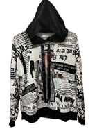 Sudadera de mujer con capucha, estampado de recortes de periodico | 70-67-002-62-2090 | Ropa y complementos para todas, tallas grandes, moda casual, elegante y cómoda.