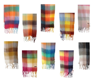 Bufanda de cuadros grandes multicolor | 28-28-003-13-1290 | Ropa y complementos para todas, tallas grandes, moda casual, elegante y cómoda.