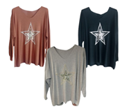 Jersey ligero acamisetado con "Estrella" | 68-6-009-1-2090 | Ropa y complementos para todas, tallas grandes, moda casual, elegante y cómoda.