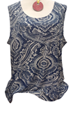 Camiseta tirante Azul Paisley | 402416 | Ropa y complementos para todas, tallas grandes, moda casual, elegante y cómoda.