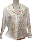 Chaqueta mujer Americana blanca Bordados "oro" | 005096 | Ropa y complementos para todas, tallas grandes, moda casual, elegante y cómoda.