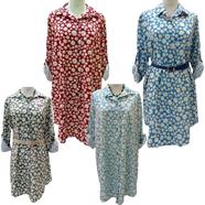 Vestido camisero estampado con flores | 551178 | Ropa y complementos para todas, tallas grandes, moda casual, elegante y cómoda.