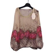 Blusón manga larga "Flores" | 092130 | Ropa y complementos para todas, tallas grandes, moda casual, elegante y cómoda.