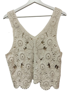 Camiseta de tirante ancho de Crochet | 55-3-069-43-1691 | Ropa y complementos para todas, tallas grandes, moda casual, elegante y cómoda.