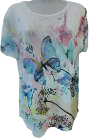 Camiseta . Blusa "Mariposas" | 452394 | Ropa y complementos para todas, tallas grandes, moda casual, elegante y cómoda.