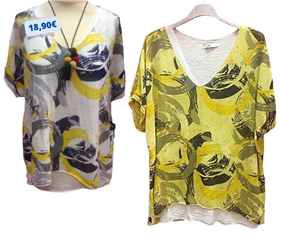 Camiseta doble estampada, manga 3/4 "Dual" | 592144 | Ropa y complementos para todas, tallas grandes, moda casual, elegante y cómoda.