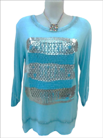 Camiseta brochazos brilli-brilli | 422357 | Ropa y complementos para todas, tallas grandes, moda casual, elegante y cómoda.