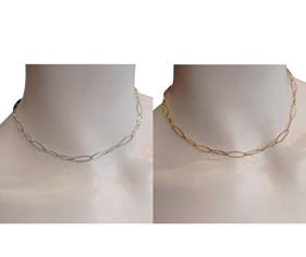 Collar de acero corto con eslabones "Cadena" | 100406 | Ropa y complementos para todas, tallas grandes, moda casual, elegante y cómoda.