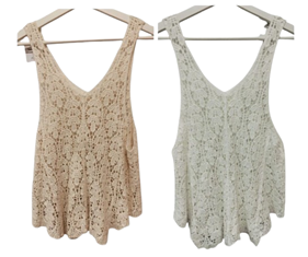 Camiseta de tirantes tejida croché tejiendo hojas | 49-3-072-43-1528 | Ropa y complementos para todas, tallas grandes, moda casual, elegante y cómoda.