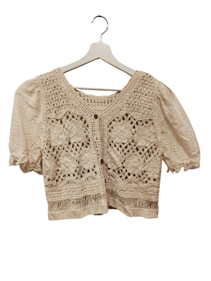 Chaqueta corta manga corta Punto Croché | 79-16-041-43-2341 | Ropa y complementos para todas, tallas grandes, moda casual, elegante y cómoda.