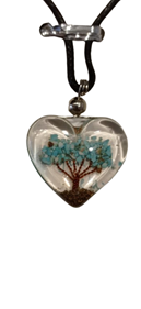 Collar Cristal con "Arbol de la Vida" hojas azules | 15-36O-001-2-590 | Ropa y complementos para todas, tallas grandes, moda casual, elegante y cómoda.