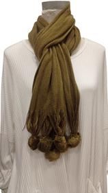 Bufanda "Pompones" | 000114 | Ropa y complementos para todas, tallas grandes, moda casual, elegante y cómoda.