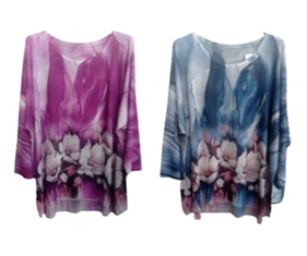 Camiseta blusa manga larga estampada con Amapolas | 75-2-037-1-2090 | Ropa y complementos para todas, tallas grandes, moda casual, elegante y cómoda.