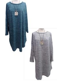 Vestido de punto, color liso, oversize, talla grande | 581175 | Ropa y complementos para todas, tallas grandes, moda casual, elegante y cómoda.