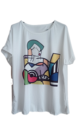 Camiseta manga corta mujer estilo "Miró" | 48-2-020-1-1490 | Ropa y complementos para todas, tallas grandes, moda casual, elegante y cómoda.