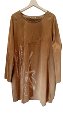 Vestido manga larga de algodón "Trazos" | 115-1-023-1-3390 | Ropa y complementos para todas, tallas grandes, moda casual, elegante y cómoda.