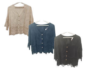 Chaqueta de algodón con bordados | 68-16-049-1-2090 | Ropa y complementos para todas, tallas grandes, moda casual, elegante y cómoda.