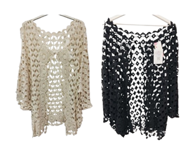 Chaqueta de punto Croche Calada en rombos | 75-16-051-1-2290 | Ropa y complementos para todas, tallas grandes, moda casual, elegante y cómoda.