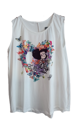 Camiseta "Mafalda cruzando corazón" | 45-2-029-1-1490 | Ropa y complementos para todas, tallas grandes, moda casual, elegante y cómoda.