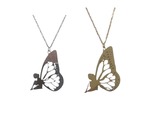 Collar de Acero con hada colgando | 13-36A-002-2-590 | Ropa y complementos para todas, tallas grandes, moda casual, elegante y cómoda.