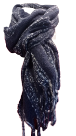 Bufanda Azul de Rayas | 250117 | Ropa y complementos para todas, tallas grandes, moda casual, elegante y cómoda.