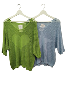 Jersey de manga tres cuartos murciélago calado con tejido croché | 50-6-064-1-1590 | Ropa y complementos para todas, tallas grandes, moda casual, elegante y cómoda.