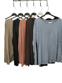 Camiseta manga larga color liso, clasica | 55-2-045-1-1690 | Ropa y complementos para todas, tallas grandes, moda casual, elegante y cómoda.