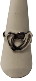 Anillo de Acero Corazones enlazados | 15-33A-006-2-590 | Ropa y complementos para todas, tallas grandes, moda casual, elegante y cómoda.