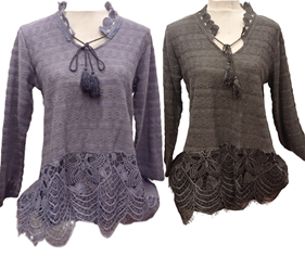 Jersey liso con puntillas | 532249 | Ropa y complementos para todas, tallas grandes, moda casual, elegante y cómoda.