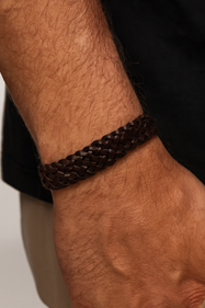 Pulsera para Hombre de piel trenzada | 22-34O-012-2-890 | Ropa y complementos para todas, tallas grandes, moda casual, elegante y cómoda.
