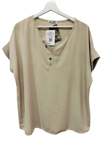 Camiseta Manga corta Botones | 55-3-081-1-1690 | Ropa y complementos para todas, tallas grandes, moda casual, elegante y cómoda.