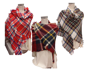 Bufanda Cuadrada de Cuadros | 200113 | Ropa y complementos para todas, tallas grandes, moda casual, elegante y cómoda.