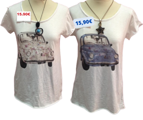 Camiseta "Coche V"  | 512215 | Ropa y complementos para todas, tallas grandes, moda casual, elegante y cómoda.