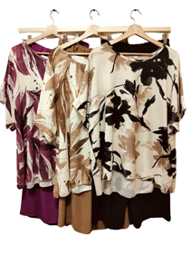 Conjunto de blusa estampada y pantalon palazzo | 103-66-016-1-3090 | Ropa y complementos para todas, tallas grandes, moda casual, elegante y cómoda.