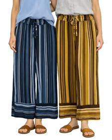 Pantalones palazzo de rayas inspiración Vintage | 75-9-025-4-2293 | Ropa y complementos para todas, tallas grandes, moda casual, elegante y cómoda.
