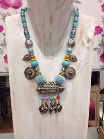 Collar "Etnia azul" | 008034 | Ropa y complementos para todas, tallas grandes, moda casual, elegante y cómoda.